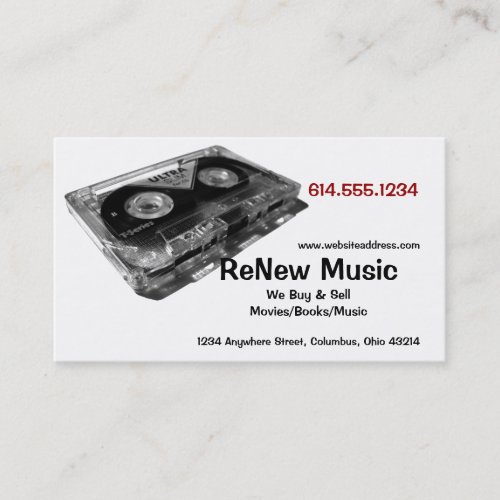 Cassette Tape Design 1 Music Business Card