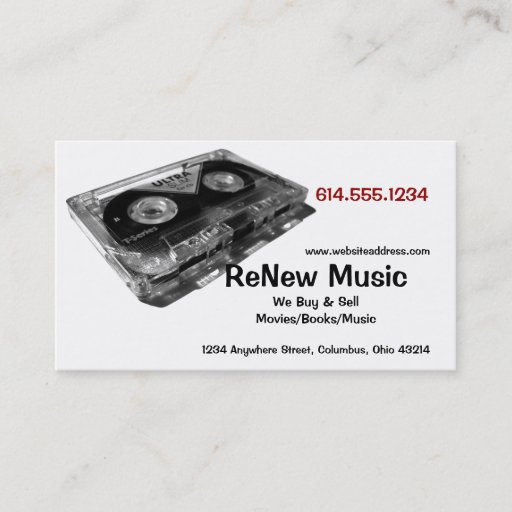 Customizable Cassette Tape Design 1 Music Business Card