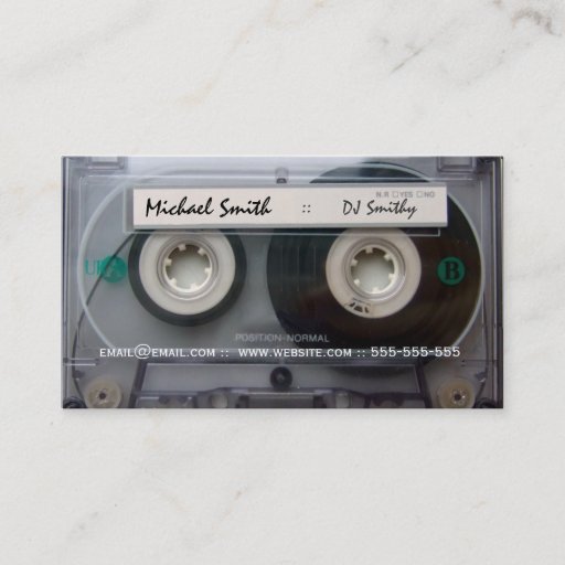 Customizable Cassette Tape DJ Business Cards