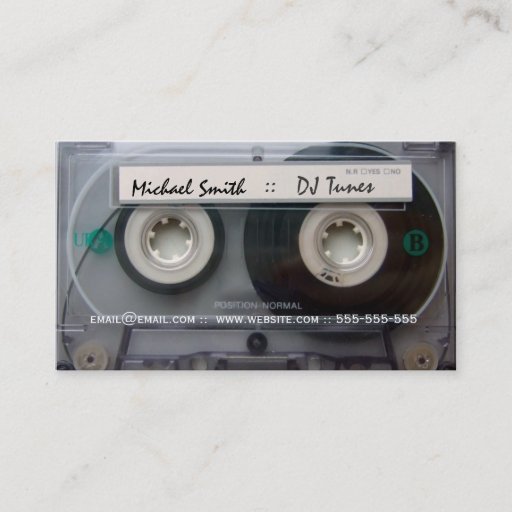 Customizable Cassette Tape DJ Business Cards