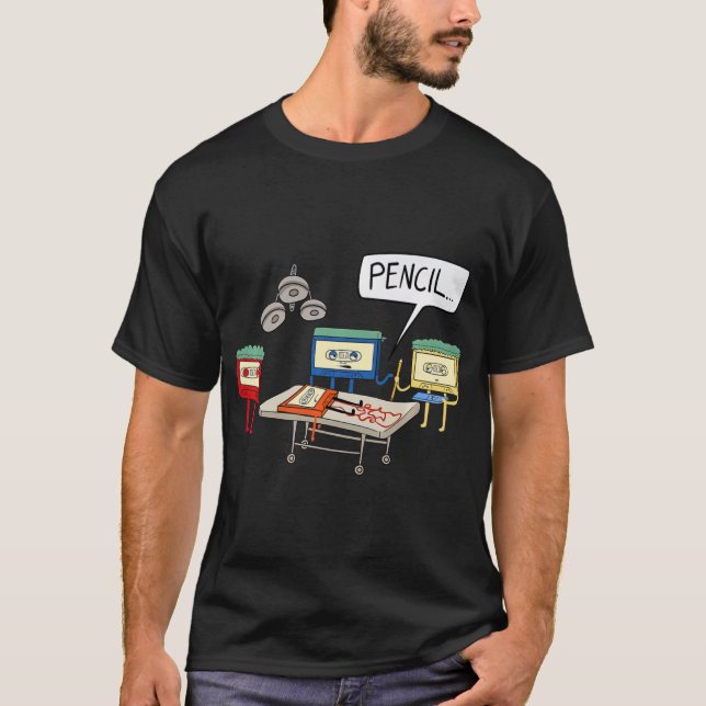 Cassette Tape Doctor Operating Outfit Pencil 80s T-Shirt (Front)