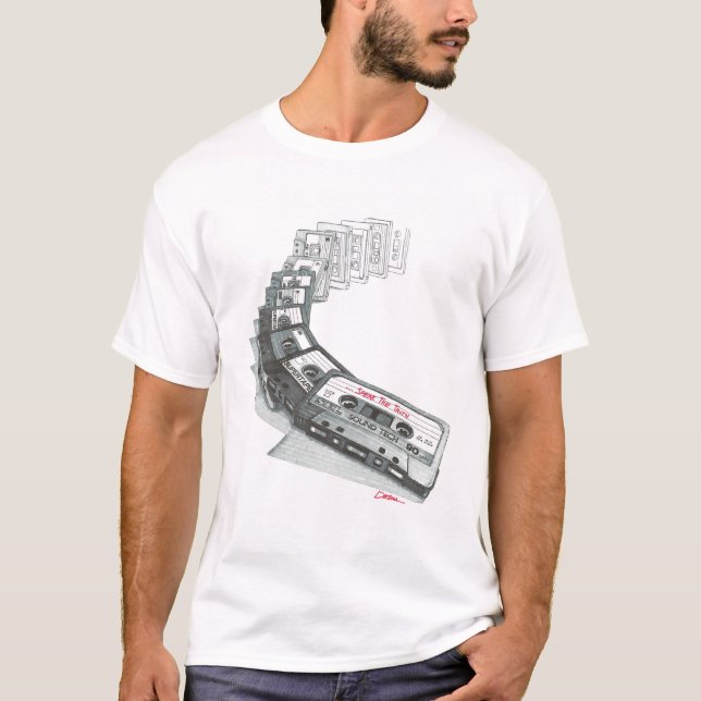 Cassette Tape Dominoes T-Shirt (Front)