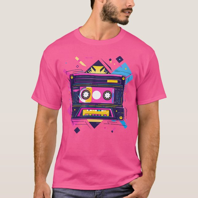 Cassette Tape Geometric Design 90S Rb T-Shirt (Front)