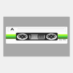 Cassette tape green label sticker