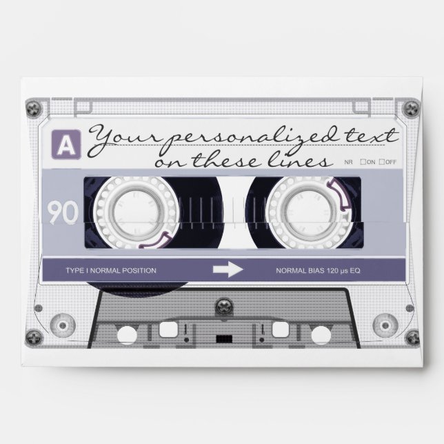 Cassette tape - grey - envelope (Back (Top Flap))
