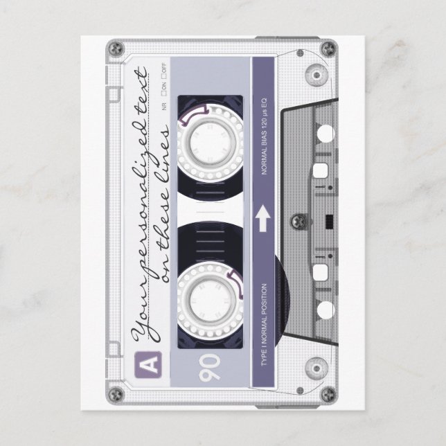 Cassette tape - grey - postcard (Front)