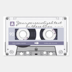 Cassette tape - grey - rectangular sticker