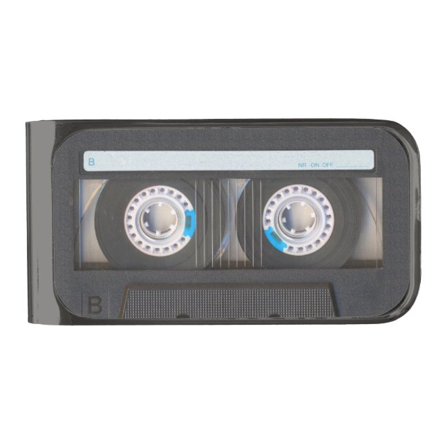 Cassette Tape Gunmetal Finish Money Clip (Front)