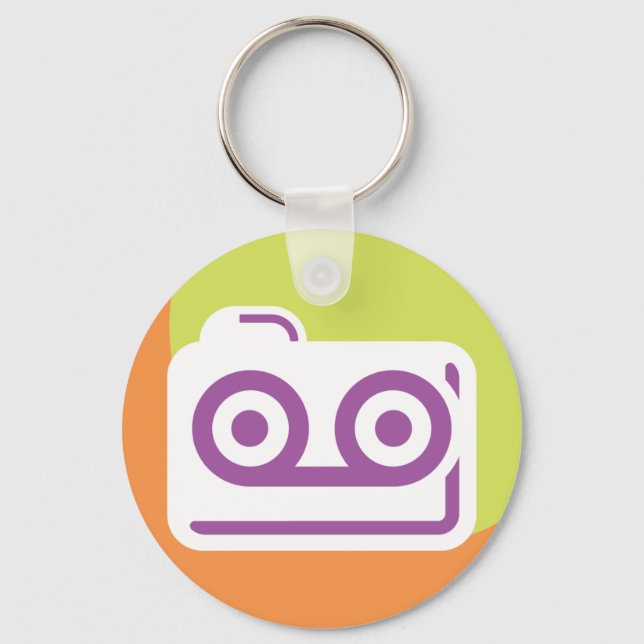 Cassette Tape Icon Vintage 80s 90s Style Music Keychain (Front)