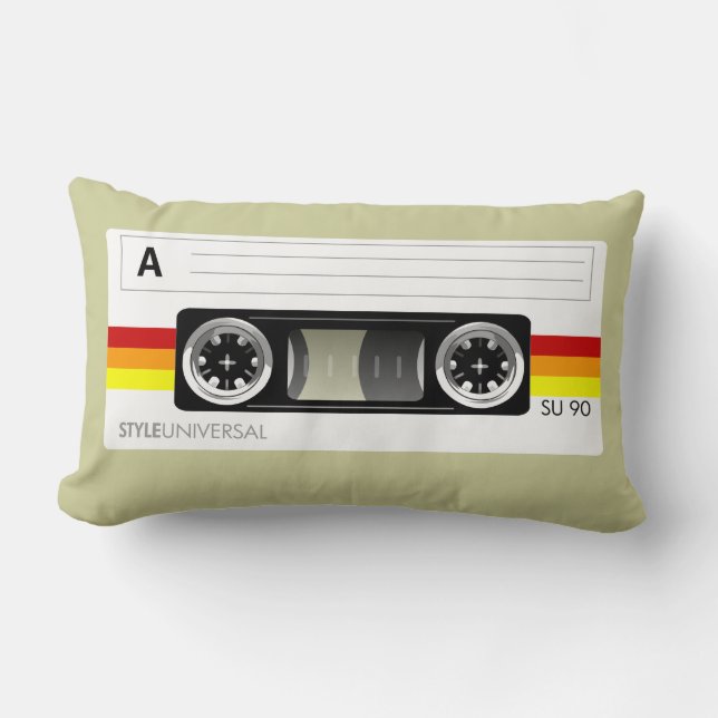Cassette tape label American Mojo pillow (Front)