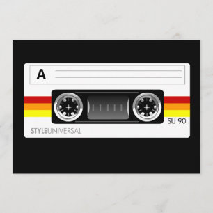 Cassette tape label invitation