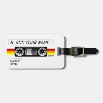 Cassette Tape Label Luggage Tag by styleuniversal at Zazzle