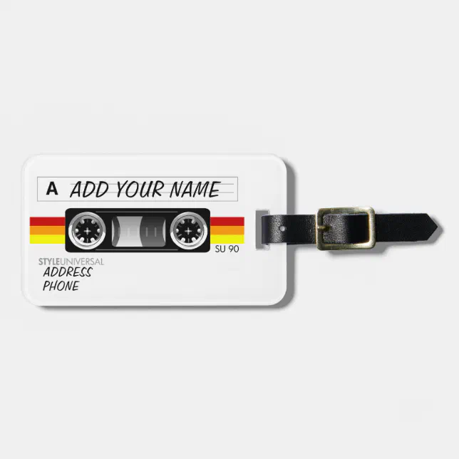 Cassette tape label luggage tag Zazzle