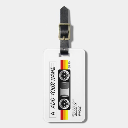 Cassette tape label luggage tag Zazzle