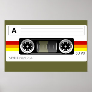 Cassette tape label poster