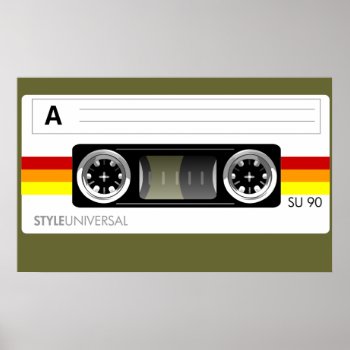 Cassette Tape Label Poster by styleuniversal at Zazzle