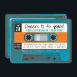 CASSETTE TAPE modern disco birthday aqua blue gray Invitation<br><div class="desc">by kat massard >>> https://linktr.ee/simplysweetpaperie <<< A retro cassette tape invitation design for your BIRTHDAY - original design perfect for a vintage or disco 70's or 80's party TIP :: 1. To change/move graphics & fonts and add more text - hit the "customise it" button. - - - - -...</div>