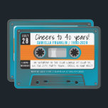 CASSETTE TAPE modern disco birthday aqua blue gray Invitation<br><div class="desc">by kat massard >>> https://linktr.ee/simplysweetpaperie <<< A retro cassette tape invitation design for your BIRTHDAY - original design perfect for a vintage or disco 70's or 80's party TIP :: 1. To change/move graphics & fonts and add more text - hit the "customise it" button. - - - - -...</div>