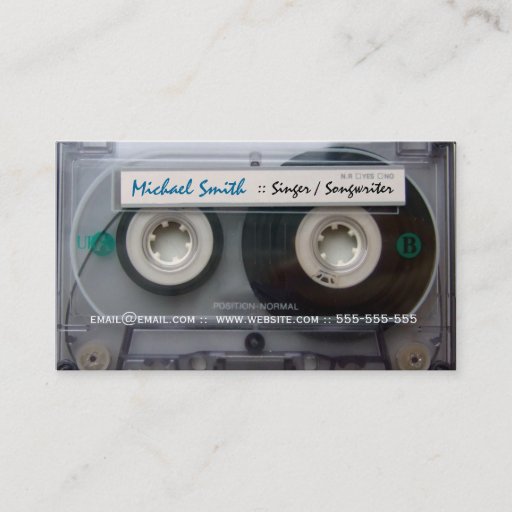 Customizable Cassette Tape Musician Business Cards