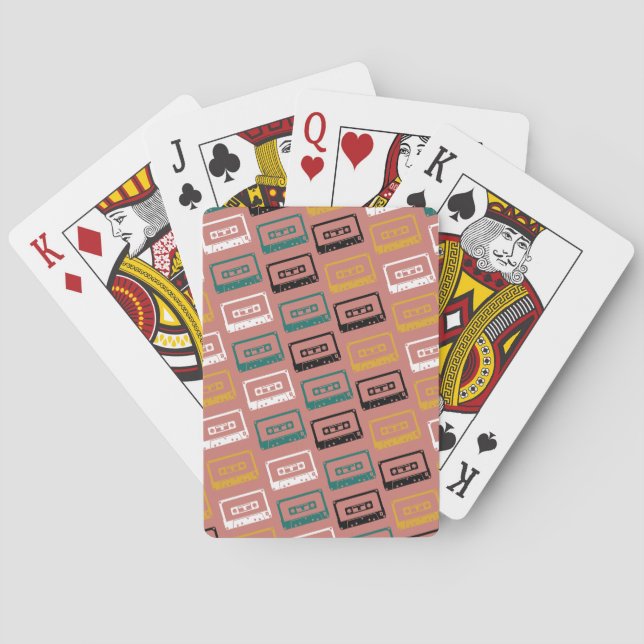 Cassette Tape Pattern Poker Cards (Back)
