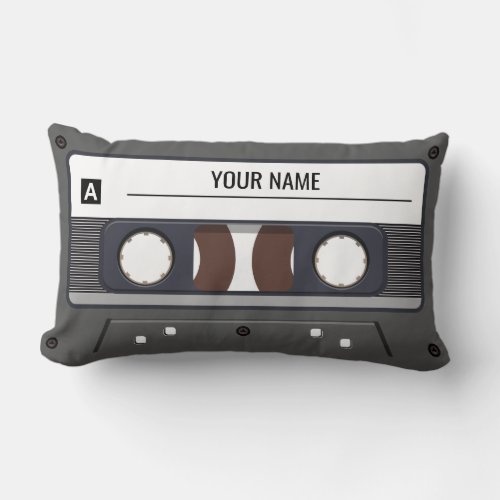 Cassette Tape Personalize Name Lumbar Pillow