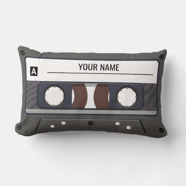 Cassette Tape (Personalize Name) Lumbar Pillow (Front)