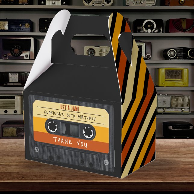 Cassette Tape Pink Retro Birthday Party Favor Boxes (Creator Uploaded)