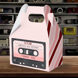 Cassette Tape Pink Retro Birthday Party Favor Boxes