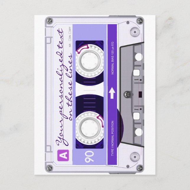 Cassette tape - purple - postcard (Front)