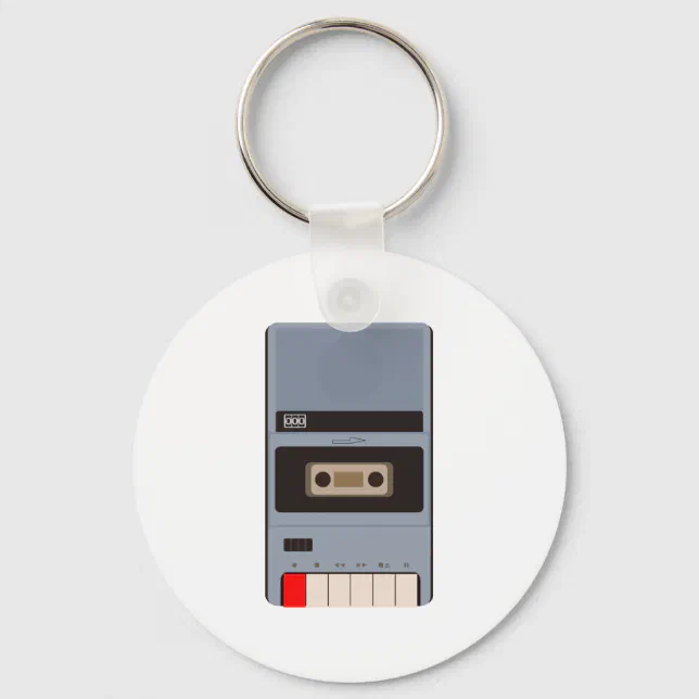 cassette tape recorder keychain Zazzle