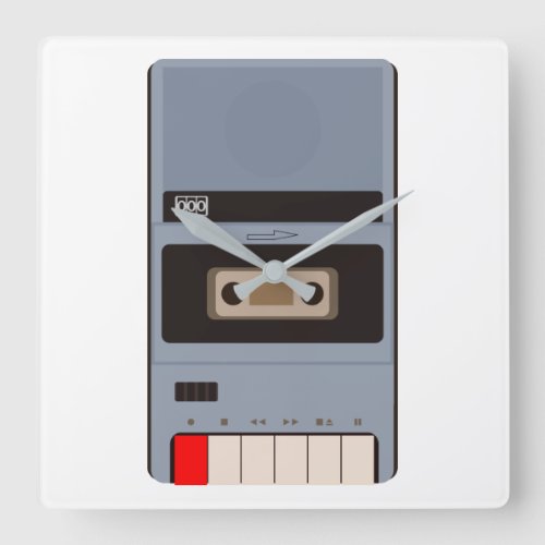 cassette tape recorder square wall clock