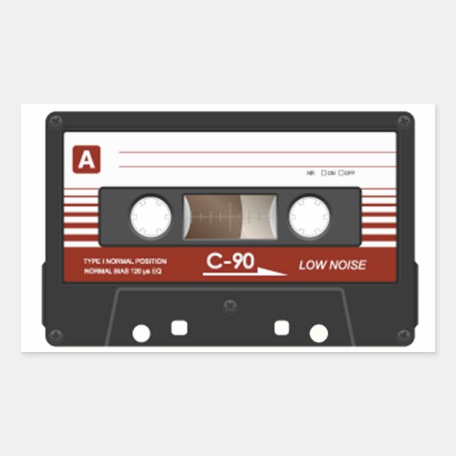 Cassette Tape Rectangular Sticker (Front)
