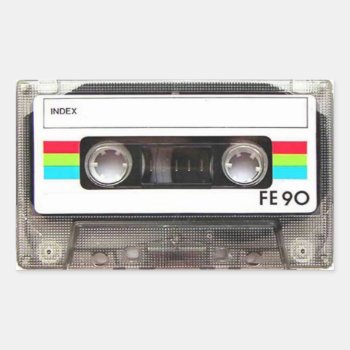 Cassette Tape Rectangular Stickers by kinggraphx at Zazzle