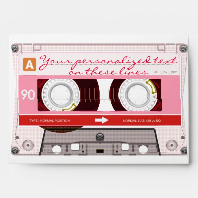 Cassette tape - red - envelope (Back (Top Flap))