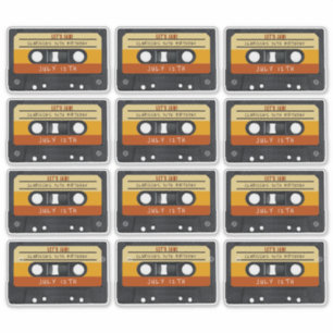 Cassette Tape Retro Birthday Party Sticker