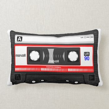 Cassette Tape Retro Lumbar Pillow by MonsterSmash at Zazzle