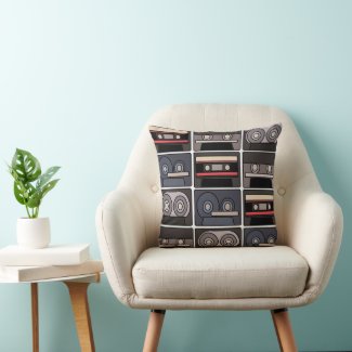 Cassette Tape Retro Music Lover Throw Pillow