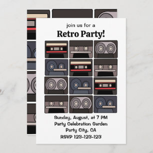 Cassette Tape Retro Music Party Invitation