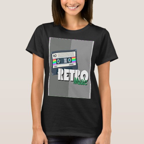 cassette tape retro music the 1980s 1990s Classic  T_Shirt