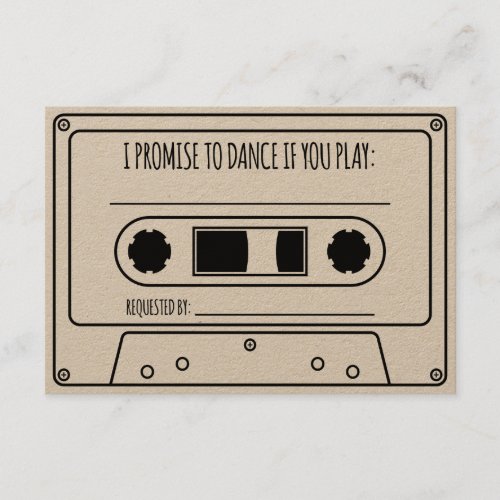 Cassette Tape Song Request Wedding Enclosure Card