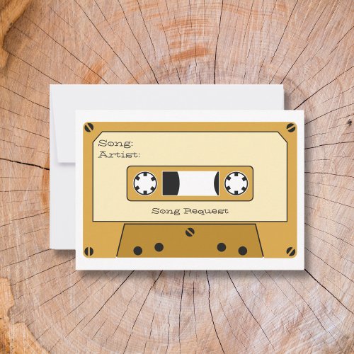 Cassette Tape Wedding Song Request Insert Card