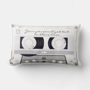 Cassette tape - white - lumbar pillow
