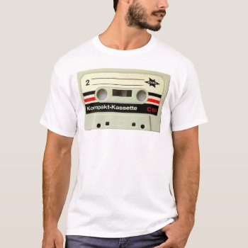 Cassette Tape White T-shirt by kinggraphx at Zazzle