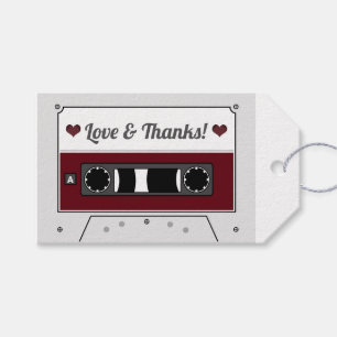 Cassette Tape Wine Red Wedding Favor Gift Tags