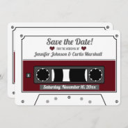 Cassette Tape Wine Red Wedding Save The Date  Invitation at Zazzle
