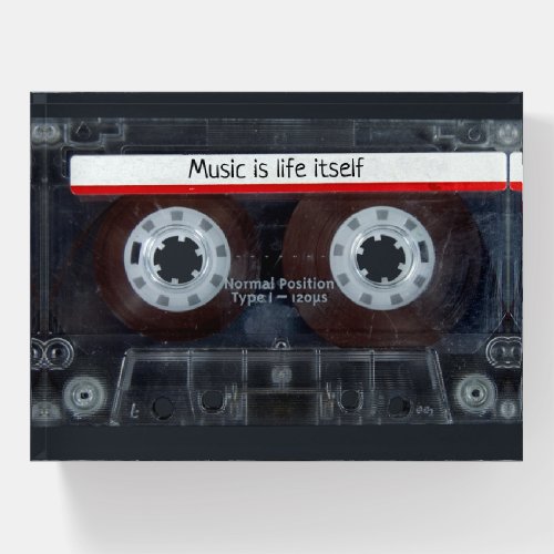 Cassette Tape with Music Quote Paperweight