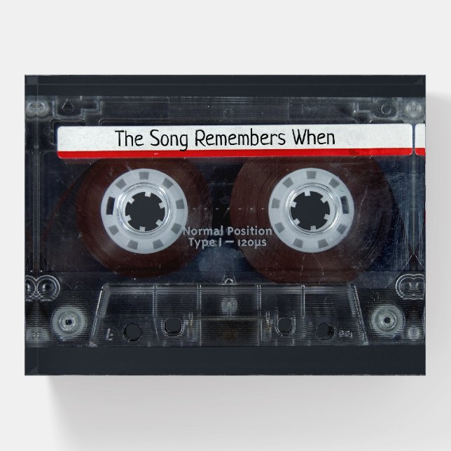 Cassette Tape with Music Title Paperweight (Front)