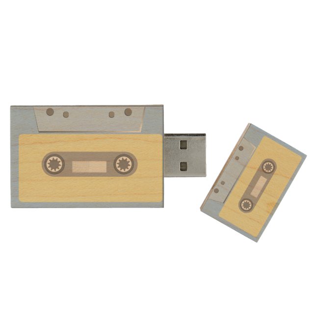 Cassette Tape Wood USB Flash Drive (Opened)