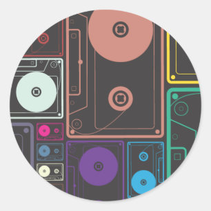 Cassette Tapes Classic Round Sticker