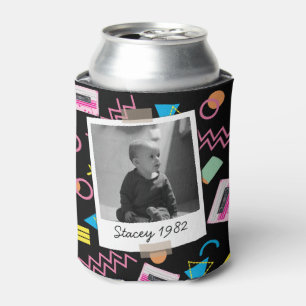 Cassette Tapes Eighties 80's 40th Birthday Photo Can Cooler